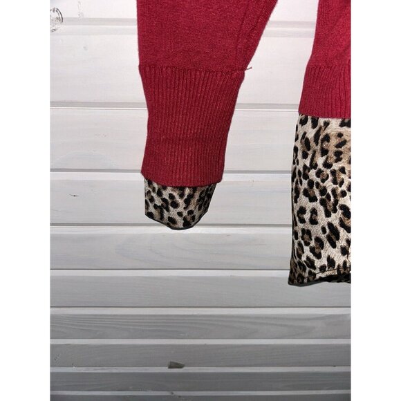 Belle By Kim Gravel Sz XXS Feather Knit Sweater & Woven Printed Combo Blouse EUC - Picture 4 of 14